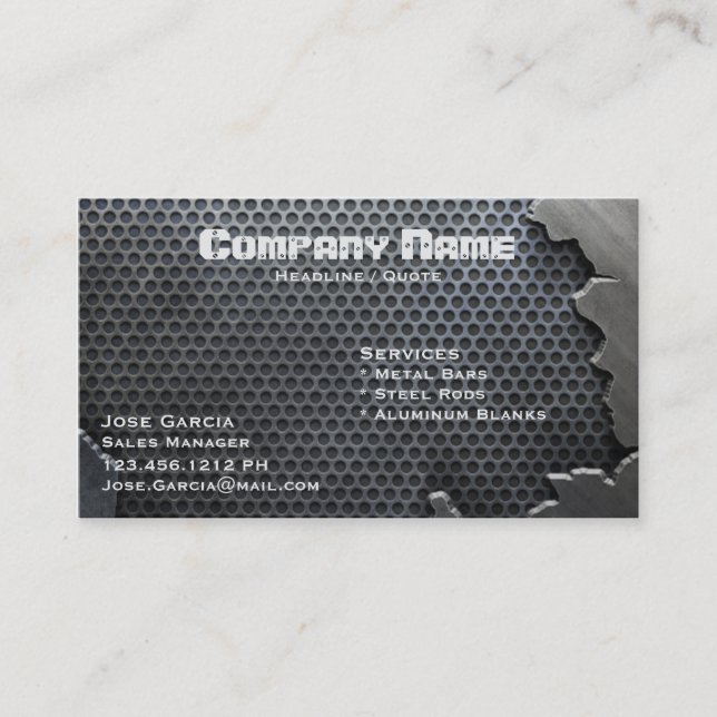 Cartão De Visita Metal rachado (Frente)