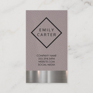 Cartão De Visita Metálica   Couro