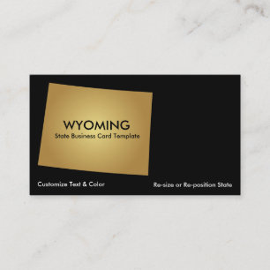 Cartão de visita Metálico do Estado Wyoming Dourad