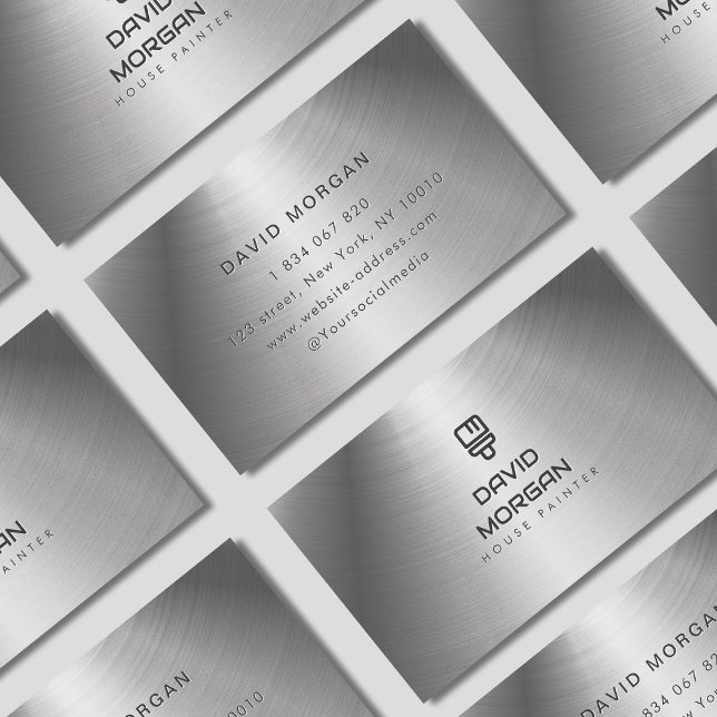 Cartão de visita Metálico do Pintor da Casa (Criador carregado)