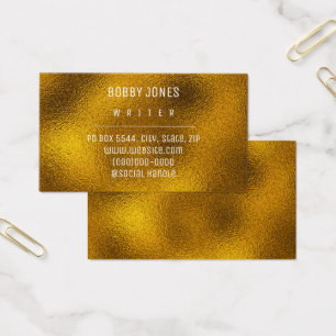 Cartão de visita Metálico Dourado Elegante Minim