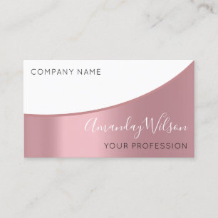 Cartão De Visita Metálico Elegante profissional Rosa branco