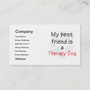 Cartão De Visita Meu melhor amigo é um cão da terapia