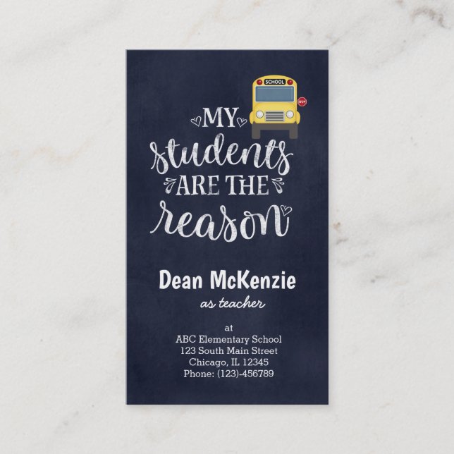 Cartão De Visita Meus alunos são a razão (Frente)