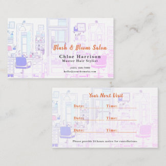 Cartão De Visita Miami Neon Vibrant Hair Salon Appointment Card &