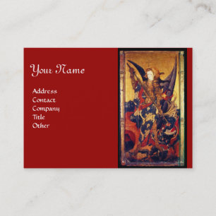 Cartão De Visita Michael Vanquishing Devil como Cavaleiro Medieval