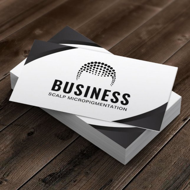 Cartão De Visita Micro pigmentação escalpada de tatuagem do cabelo  (Criador carregado)