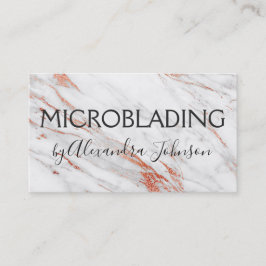 Cartão De Visita Microbexiga de mármore rosa e Rosa Dourada