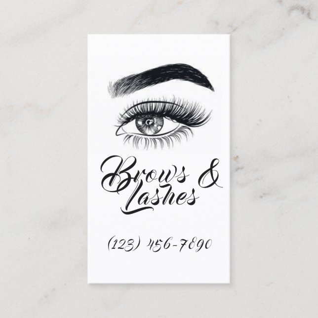 Cartão De Visita Microbexiga moderna, sobrancelhas, maquiagem perma (Frente)