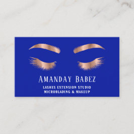 Cartão De Visita Microblade Makeup Eyelash Extension Código QR Azul