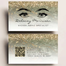 Microblading Código QR Olho de Mármore Dourado Ver