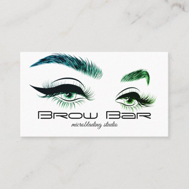 Cartão De Visita Microbordação Brows & Lashes, Extensões Eyelash (Frente)