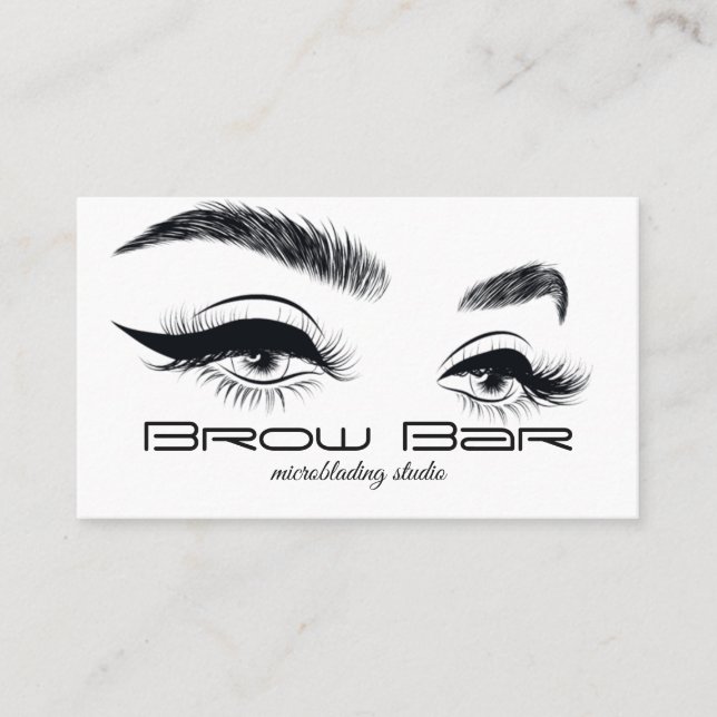 Cartão De Visita Microbordação Brows & Lashes, Extensões Eyelash (Frente)