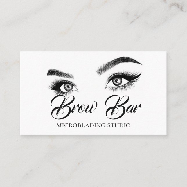 Cartão De Visita Microbordação Brows & Lashes, Extensões Eyelash (Frente)