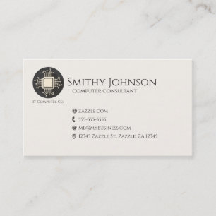 Cartão De Visita Microchip de computador preto