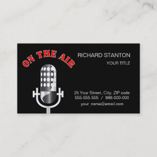 Cartão De Visita Microfone Vintage