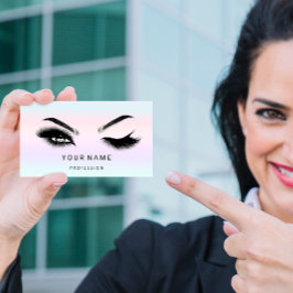 Cartão De Visita Microlâmina de Eyelash. QR CODE Logotipo Silver Om