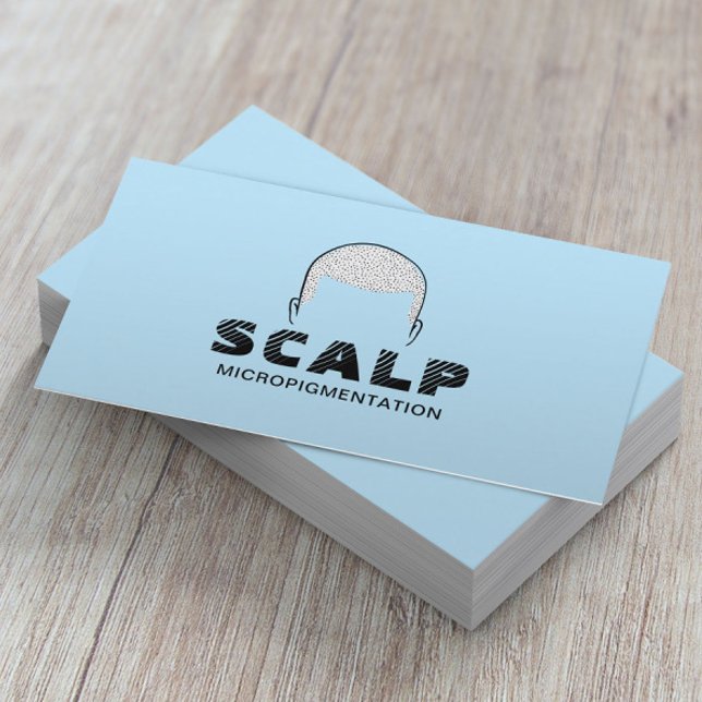 Cartão De Visita Micropigmentação Escalável Tatuagem do Cabelo Azul (Criador carregado)