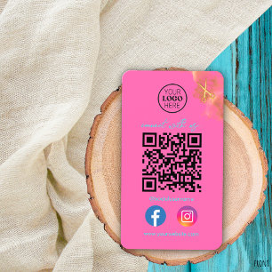 Cartão De Visita Mídia Social Conecte-se Conosco Código QR Tesoura