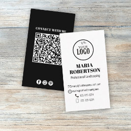 Cartão De Visita Mídia social de código QR minimalista moderno