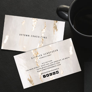 Cartão De Visita Mídia social de ouro na moda luxuosa Faux Gold