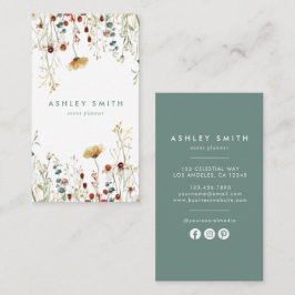 Cartão De Visita Mídia social de Summer Wildflower
