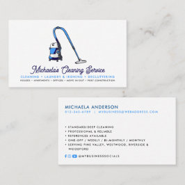 Cartão De Visita Mídia Social do Serviço de Limpeza Moderna