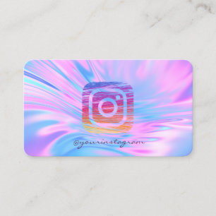 Cartão De Visita Mídia Social Holográfica Elegante