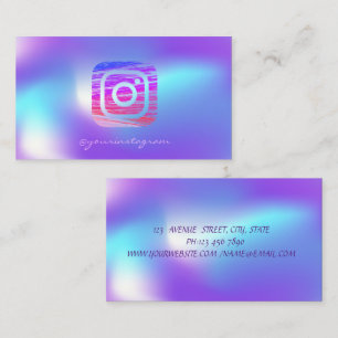 Cartão De Visita Mídia Social Instagram Holográfico Moderno