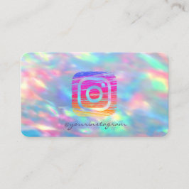 Cartão De Visita Mídia Social Instagram Opala Iridescente Holográfi