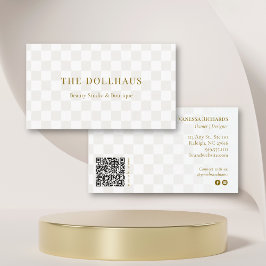 Cartão De Visita Mídia social moderna com código QR neutro verifica