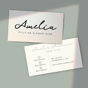 Cartão De Visita Mídia Social Moderna de Soft Silver Professional