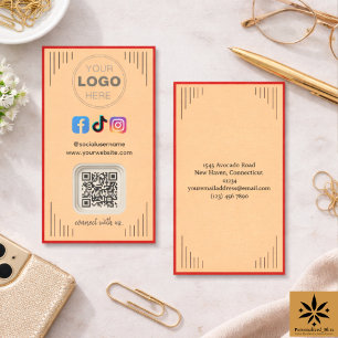 Cartão De Visita Mídia Social Moderna Instagram Facebook Código Q