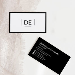 Cartão De Visita Mídia Social Negra Simples Monograma Profissional