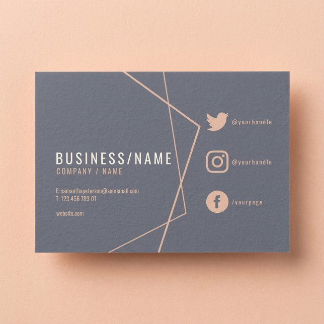 Cartão De Visita Mídia social rústica (Rustic social media business card.)