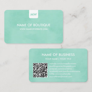 Cartão De Visita Mídia Social Simples de Boutique Chic Monograma
