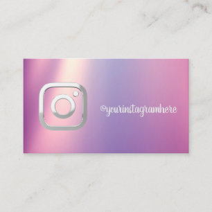 Cartão De Visita Mídia Social Simples Moderna, Silver Instagram