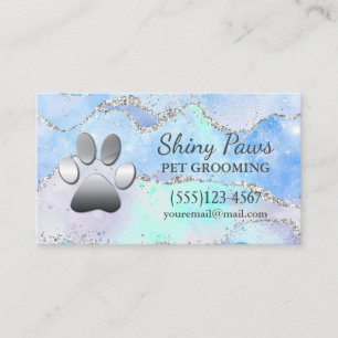 Cartão De Visita Milho Agate Glitter Paw Pet De Cachorro