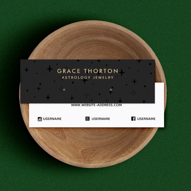 Cartão De Visita Mini A Astrologia Preta Estende Placa de Exibição Estac (Criador carregado)