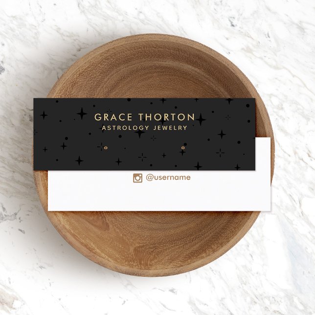 Cartão De Visita Mini A Astrologia Preta Estende Placa de Exibição Estac (Criador carregado)