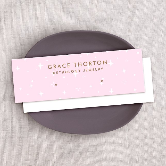 Cartão De Visita Mini A Astrologia Rosa Estende Placa de Exibição Estaci (Criador carregado)
