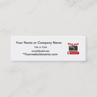 Cartão De Visita Mini A autoridade video YouTube subscreve e joga