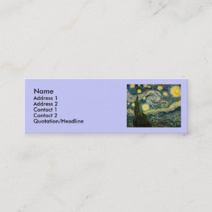 Cartão De Visita Mini A noite estrelado de Vincent van Gogh (1889)