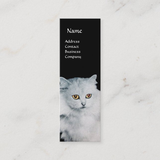 CARTÃO DE VISITA MINI A RAINHA DO MONOGRAMA DE GATOS BRANCOS (Frente)