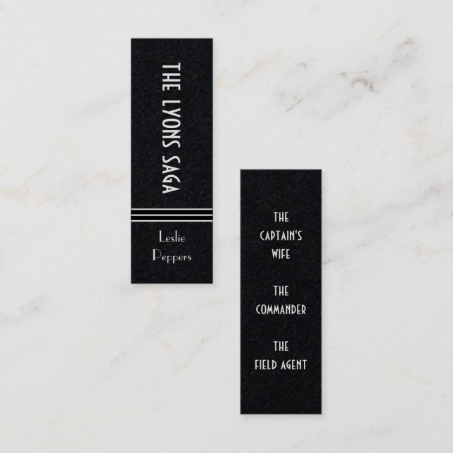 Cartão De Visita Mini A Saga de Lyon por Leslie Peppers Bookmark (Frente/Verso)