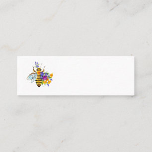 Cartão De Visita Mini Abeja flor com plantas silvestres