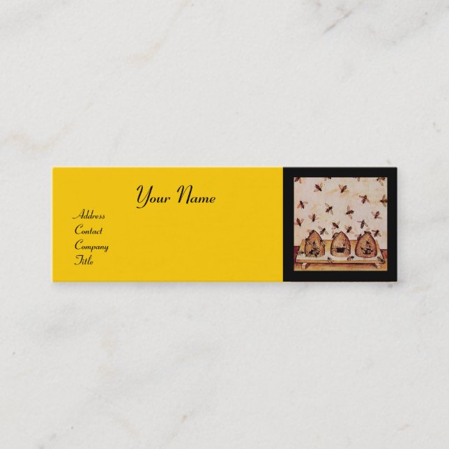 CARTÃO DE VISITA MINI ABELHA DE MEL, APICULTURA, APIARISTA DE CARNE (Frente)