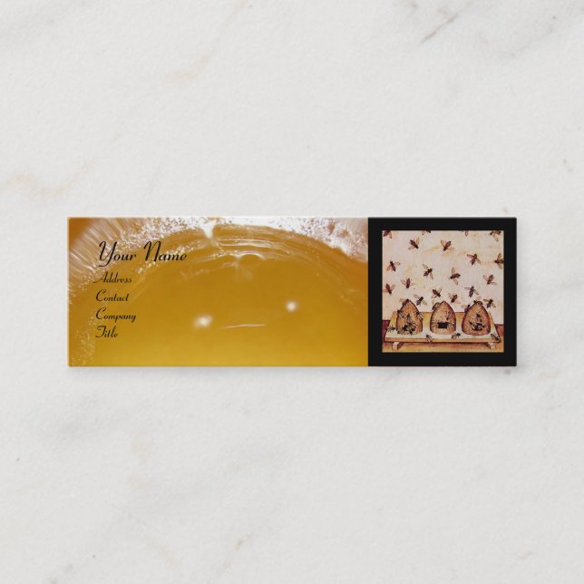 CARTÃO DE VISITA MINI ABELHA DE MEL, APICULTURA, APIARISTA DE CARNE (Frente)