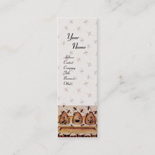 CARTÃO DE VISITA MINI ABELHA DE MEL, APICULTURA, APIARISTA DE CARNE (Frente)