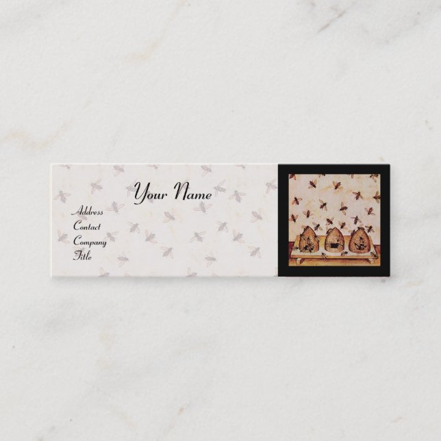 CARTÃO DE VISITA MINI ABELHA DE MEL, APICULTURA, APIARISTA DE CARNE (Frente)